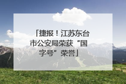 捷报！江苏东台市公安局荣获“国字号”荣誉